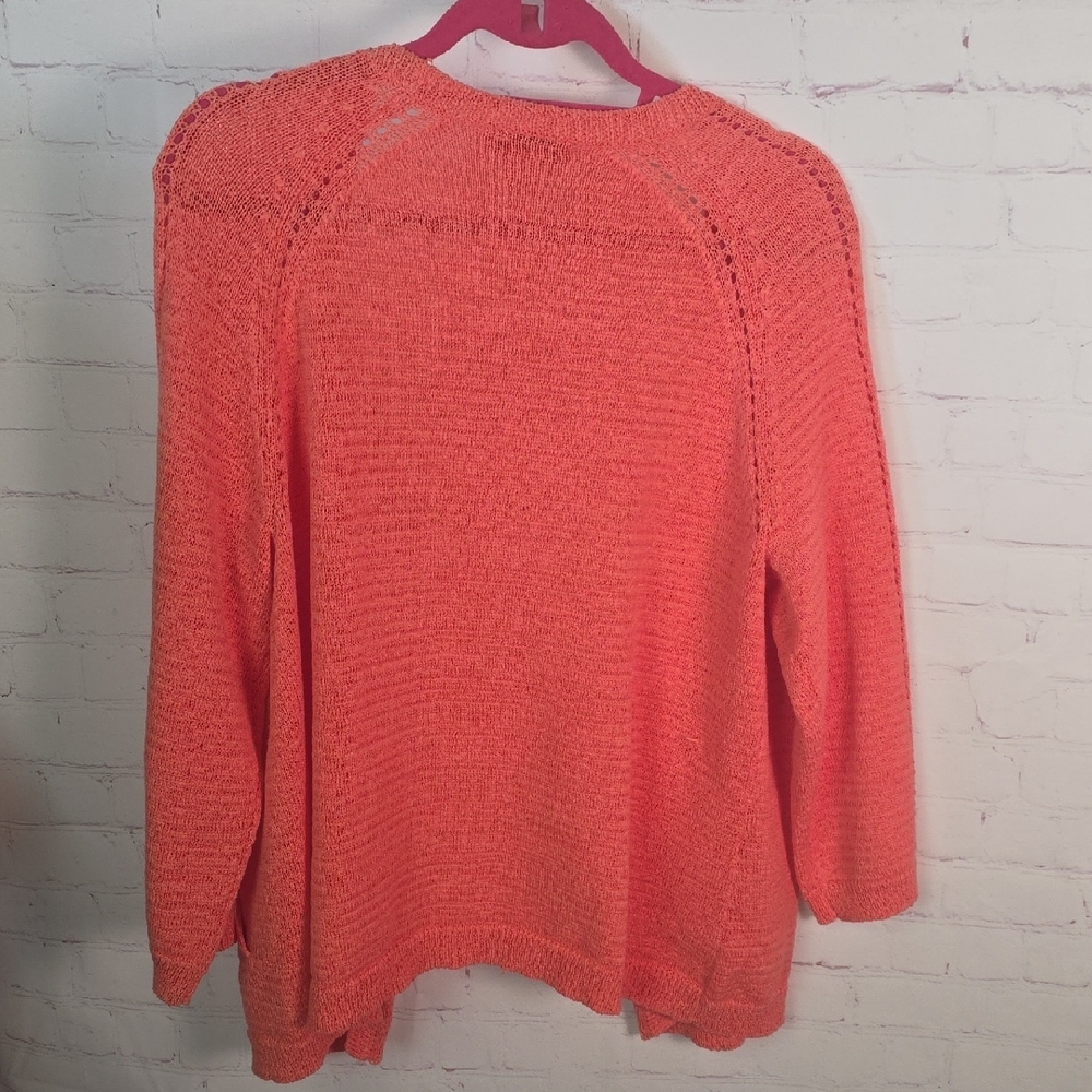 Coldwater Creek Vibrant Coral Cardigan - Picture 6 of 6
